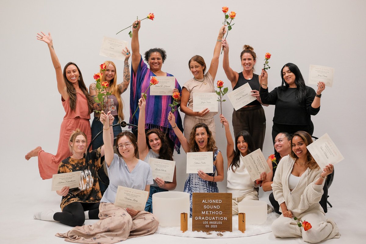 A group sound bath experience held by Align With Bella